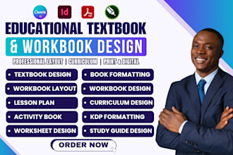 design and format educational textbook, workbook, worksheet and lesson plan