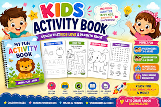 design preschool kindergarten activity books kids coloring books for etsy store