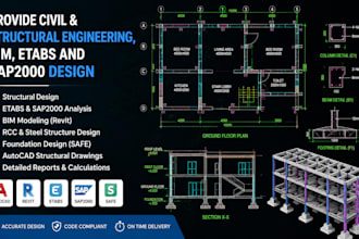 provide civil and structural engineering, bim, etabs and sap2000 design