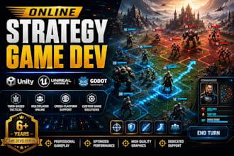 do online turn based strategy game development in unity, unreal engine and godot
