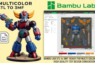convert stl to 3mf multicolor paint colors and split part for bambu studio