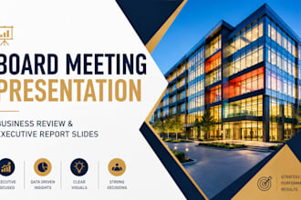 create board meeting presentation, business review and executive report slides