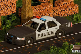 create custom minecraft blockbench lowpoly 3d model mobs weapon with animation