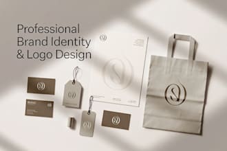 design modern logo brand identity package full website  branding kit