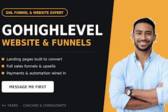 design gohighlevel website, ghl landing page, sales funnel expert
