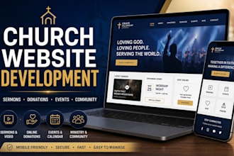 build a church website for donations, sermons, events and ministry growth