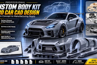 design custom 3d car body kits widebody kits fusion 360  automotive cad model