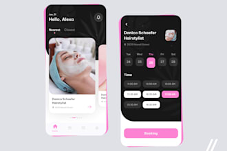 build salon booking app, barber appointment app, spa, hair salon mobile app