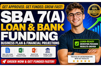 write a sba 7a loan bank funding startup business plan and financial projections