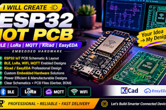 create esp32 iot pcb, ble, lora, mqtt, kicad, easyeda, embedded hardware,