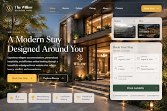 design, redesign wix woodpress godaddy lodgify squarespace hotel resort website