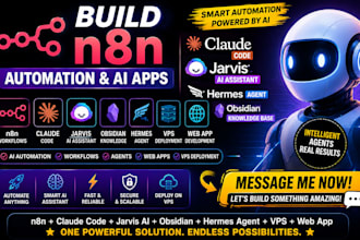 build n8n claude code jarvis ai assistant with obsidian herme agent vps web app