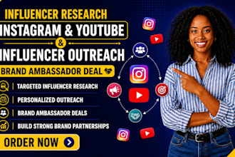 influencer research instagram youtube influencer outreach brand ambassador deal