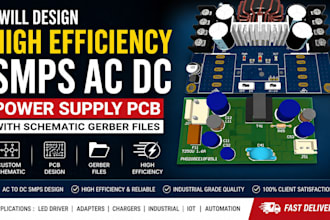 design high efficiency smps ac dc power supply pcb with schematic gerber files