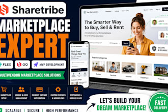 build sharetribe flex marketplace, sharetribe go mvp and multivendor site