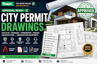 review or draw approval ready city permit, site, drainage or architectural plans