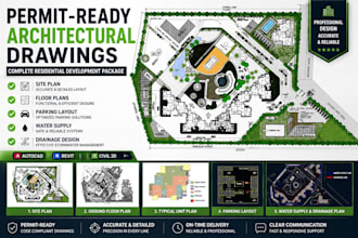 review or draw approval ready city permit, site, drainage or architectural plans