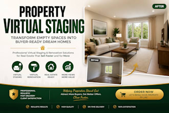 do property virtual staging, virtual renovation, and real estate home staging