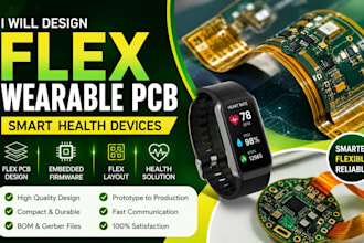 design flex wearable pcb, smart health device, flex layout and embedded firmware