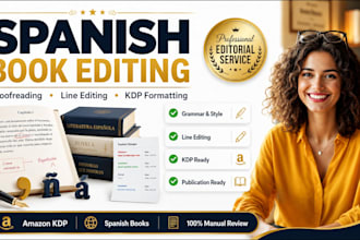 edit proofread format and line edit your spanish book for amazon KDP