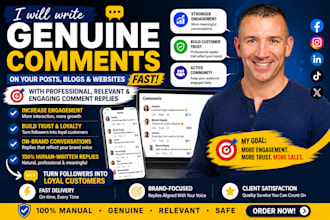 write genuine comments on your posts blogs and websites fast