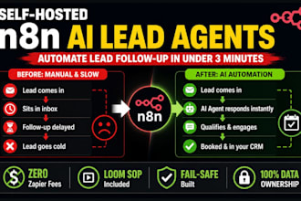build self hosted n8n ai workflow automation, ai agent lead follow up automation