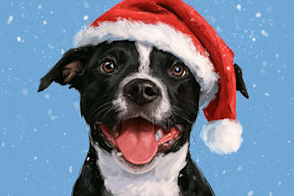 draw your christmas pet portrait