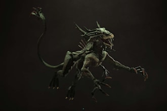 create custom 2d and 3d creature models and designs