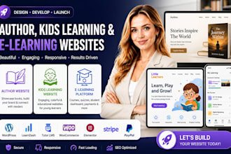 design author website book author website, kids learning website, e learning app