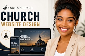 design squarespace church website, ministry, nonprofit christian website