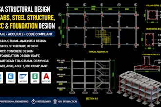 do USA structural design, etabs, steel structure, rcc and foundation design