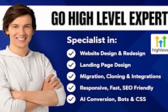 gohighlevel website, sales funnel, ghl landing page, manychat automation expert