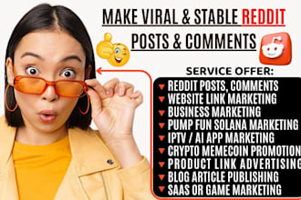 do reddit SEO post and backlink marketing to promote website