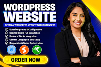 build german wordpress website using gutenberg spectra with kadence blocks