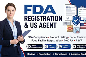 fda registration, US agent, fda compliance, product listing, and label review