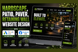 design hardscape, patio, paver, retaining wall website google and facebook ads