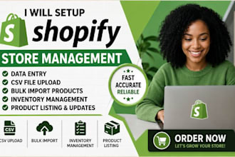 setup shopify store data entry csv file inventory management bulk import product