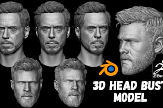 sculpt custom 3d head 3d statue bust 3d face 3d sculpture stl for 3d printing