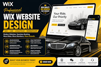 design wix membership website, taxi booking, cab booking, chauffeur website