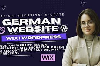 create german wix website design redesign hostinger wordpress website godaddy