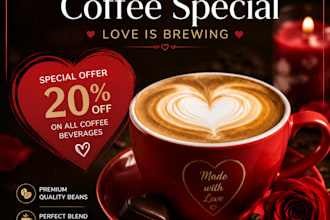 design modern coffee shop, cafe and coffee promotion posters