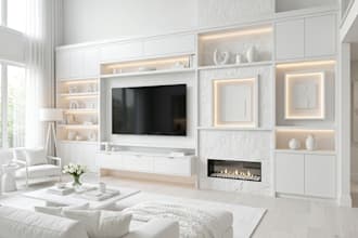 design custom tv wall unit, media wall, entertainment center and fireplace wall