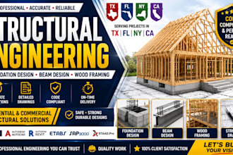 do tx fl ny ca structural engineering foundation design beam design wood framing