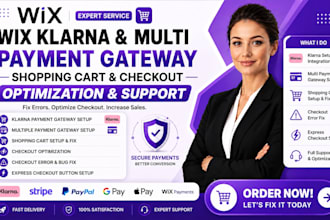do wix klarma multi payment gateway shopping cart checkout optimization support