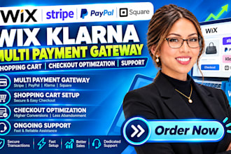 do wix klarma multi payment gateway shopping cart checkout optimization support