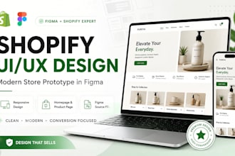 design shopify store prototype, UI UX, shopify design, ui design, figma design