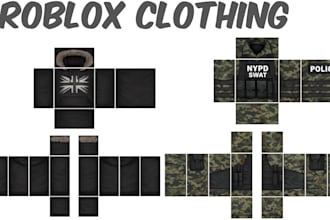 create quality roblox clothing, pants and shirt, uniform, anime
