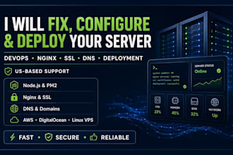 provide devops server troubleshooting and deployment support