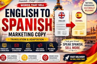 translate english to spanish marketing copy website  landing pages