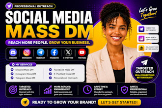 do discord, instagram, telegram, facebook and x mass dm for lead generation